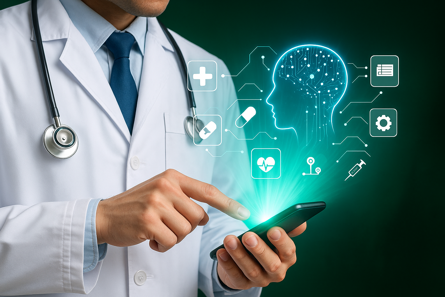 Dokter menggunakan teknologi AI untuk kesehatan
